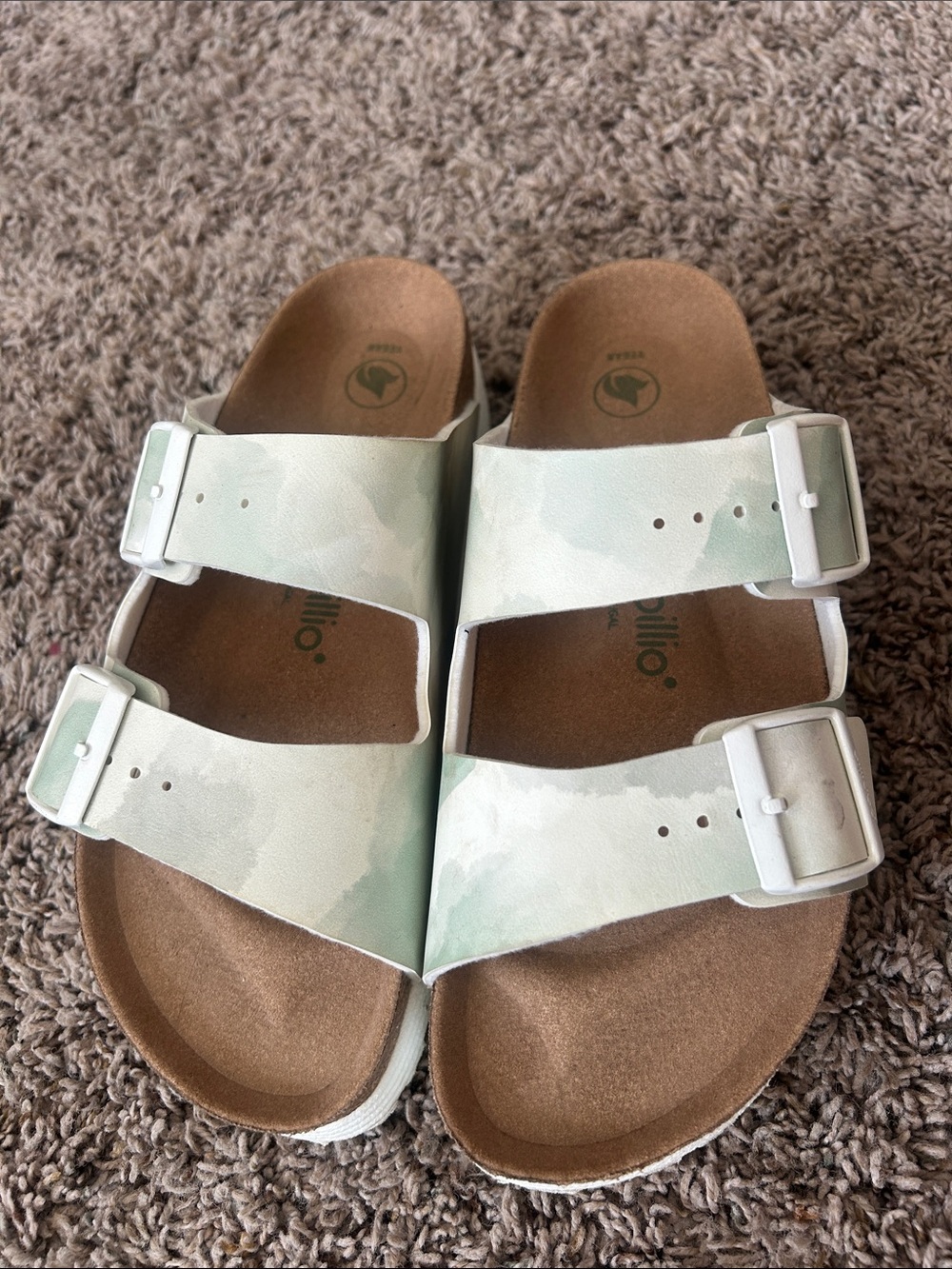 Papillio Double-Buckle Mint Camouflage Sandals